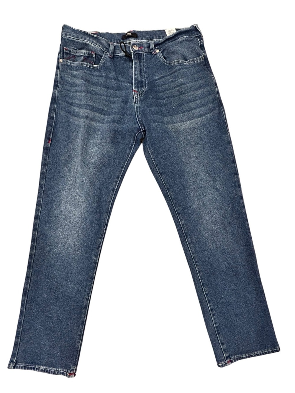 True Religion Geno Relaxed Slim Men's Faded Blue Straight Jeans 34/30 Stretch